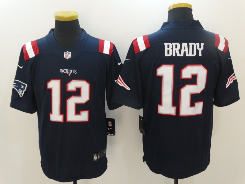 Men's New England Patriots Tom Brady #12 Navy Jersey